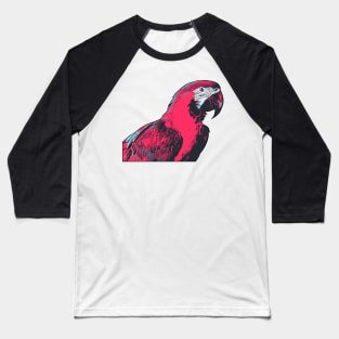 Macaw Parrot Illustration Vibrant Colors Baseball T-Shirt